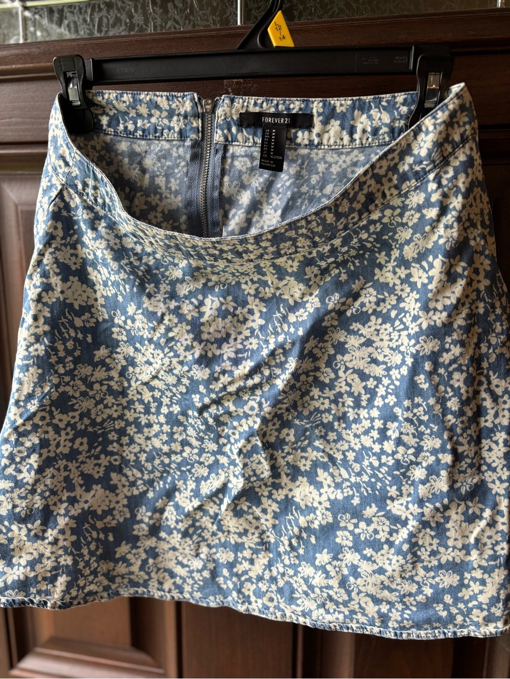 Forever 21 Blue Floral Mini Skirt M - Picture 3 of 6